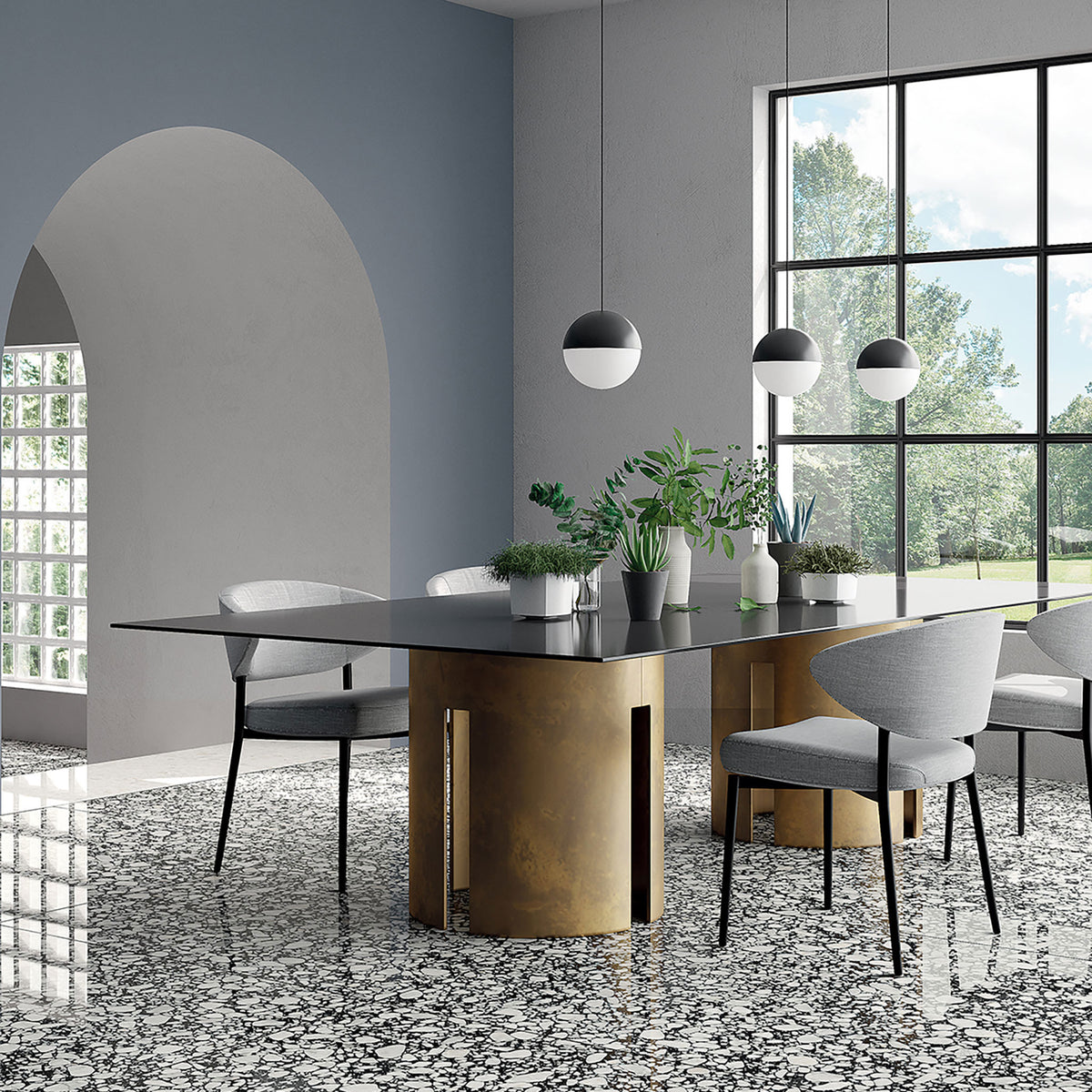 インド石格子アーチＳ2 Porcelanato - Shards Large Black - Arca – Leader and